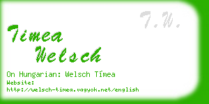 timea welsch business card
